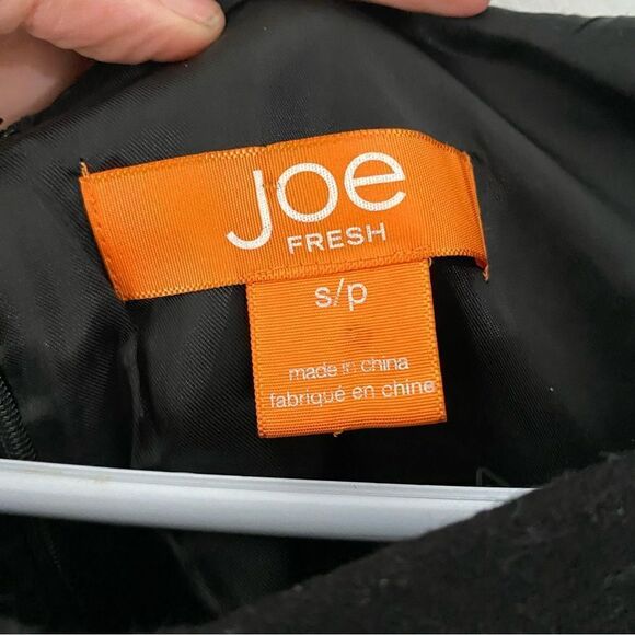 Joe Fresh Women’s Square Neck Wool Blend Black Mini Dress - Picture 2 of 4